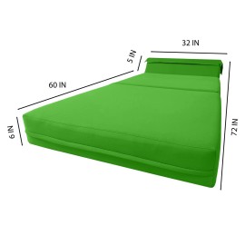 Amfuton Lime Sleeper Chair Folding Foam Beds, Lounger Studio Bed 6 x 32 x 70