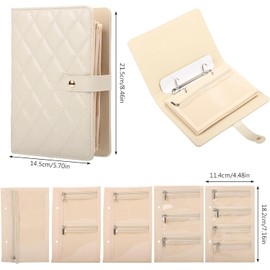 Tefola Joyero de Viaje, Portátil Organizadora para Joyas Bolsas de Almacenamiento para Aretes Anillos Collares Pulseras Pendientes (Beige)