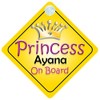 Princess Ayana On Board Girl Car Sign Child/Baby Gift/Present 002