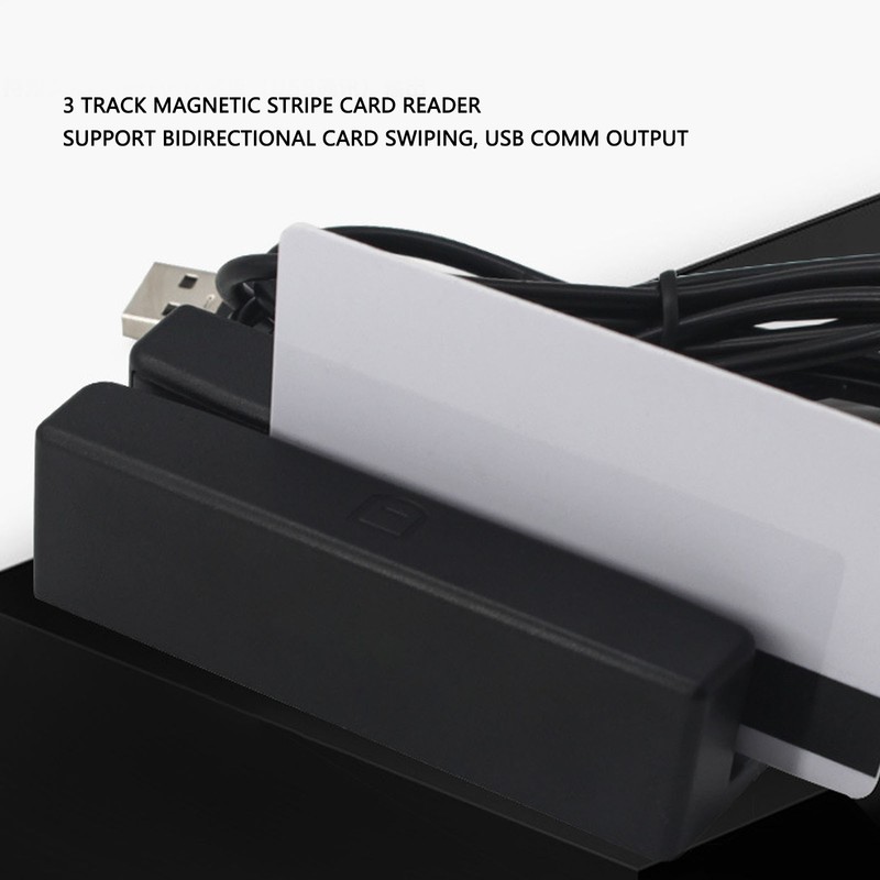 3 Track Magnetic Stripe Card Reader Bidirectional Manual USB Card