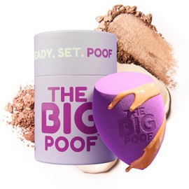 The Big Poof XL Makeup Sponge - Large Beauty Blender for Flawless Liquid Foundation, Powder, Cream Application - Professional Streak-Free Complexion Perfector, Full Coverage & Tattoo Cover-up Tool