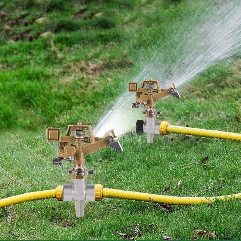 Biswing 1/2 Inch Brass Impact Sprinkler 2 Pack, Heavy Duty