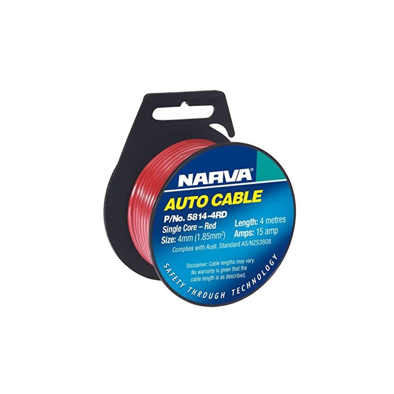 Narva 15A Auto Cable, 4 mm Diameter, Red