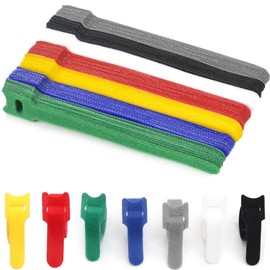 GEJ-Tech Cable Ties Velcro Cable Bands, Cable Binder, Set of 70 (10 each of 7 Colors)