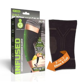 Green Drop Herb-Infused Compression Sleeve for Elbow & Calf Support Men