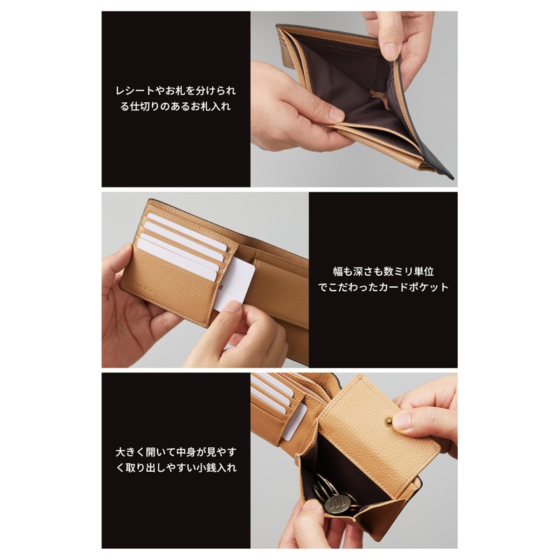 Pomelo Best Men's Bi-fold Wallet, Genuine Leather, Large Capacity, RFID