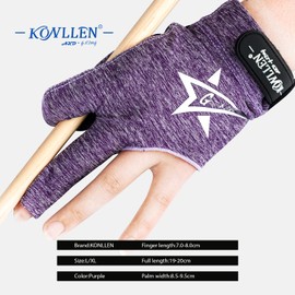 KONLLEN Billiard Gloves Professional Match Gloves Non-Slip Adjustable Suitable Snooker Nine Ball Carom Pool Accessories