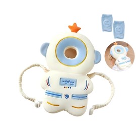 Baby Head Protector Backpack Wear,Toddler Adjustable Baby Head Protection with Baby Knee Pads for Crawling, Safety Pad Backpack for Learning Walking,Baby Head Protection Pad (Little Astronaut)