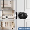 Knobonly 5 Pack Keyless Indoor Door Knob, Matte Black Passage