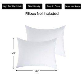 Cotton Pillow Protectors/Cases Standard Size with Zipper 2 Pack White Color,Cooling & Breathable Bed Pillow Protectors Set of 2 Pillow Cases Cover (Standard Size 20" x 26")