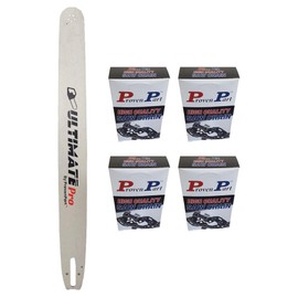 Proven Part 24" Chainsaw Guide Bar And 4 Pack Semi Chisel Chain Combo 3/8" .050" 84DL For Stihl
