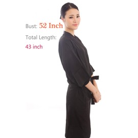 Perfehair Salon Customer Dress Hairdressing Cape Kimono Style (Color: Black)