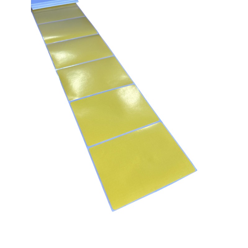 100 Labels, Strip of Yellow 4x3 inch Direct Thermal Labels