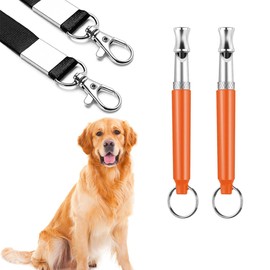 HYLRUNG Pack of 2 Dog Whistles High Frequency Silent Dog Whistles Against Barking Training Aids for Dogs Whistles