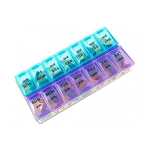 Pill Organizer Box with Snap Lids| 7-Day Lot for Bigger Pills (7 Day)
