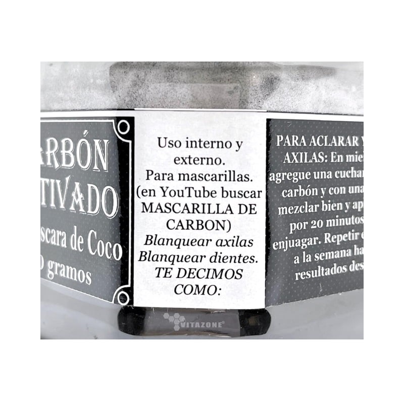 Carbón Activado de Coco en polvo 50 g 3 Generaciones