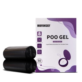 MOFUNSILY Camping Toilet Poo Powder 60 Pack + 40 Portable Camping Toilet Bags, Thickened 8 Gallon Toilet Waste Bags, Poo Gel for Camping Portable Toilet Gel