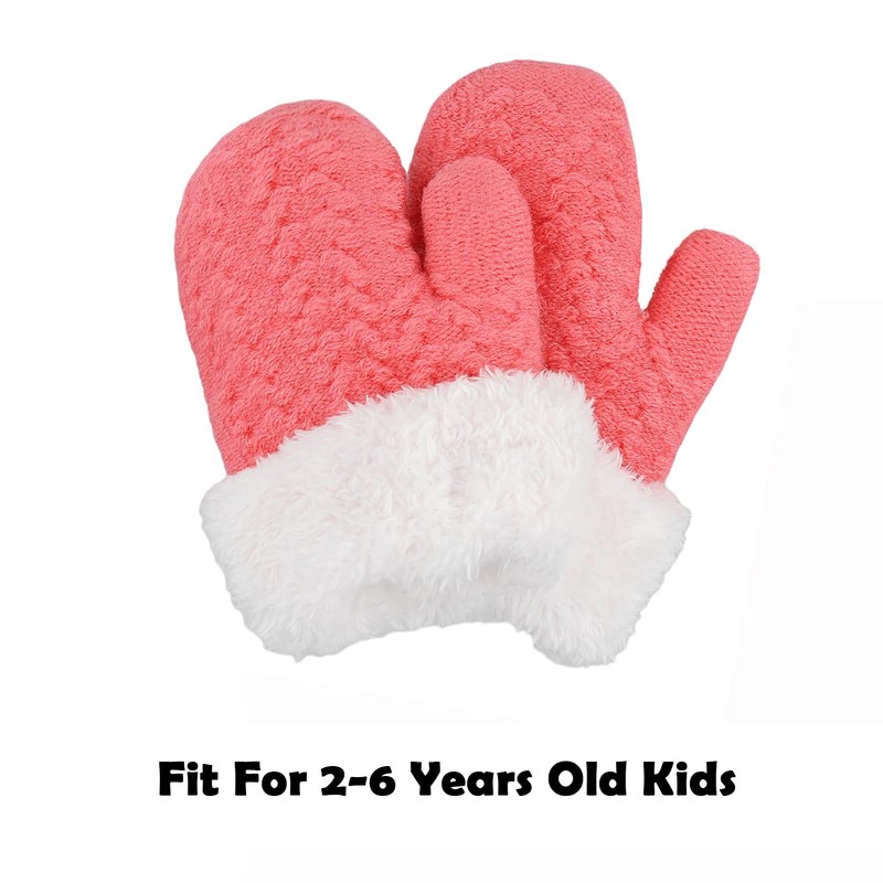 FGSS Kids Winter Knit-Mittens Toddler Warm Thick Fleece Gloves Cold