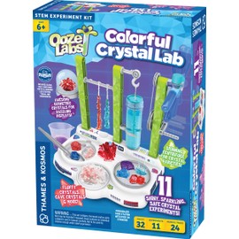Thames & Kosmos Ooze Labs Colorful Crystal Lab STEM Experiment Kit & Lab Setup | Awesome Geometric Crystals, Dazzling Displays, with 11 Shiny, Sparkly, Safe Experiments | Stickers to Decorate Your Lab