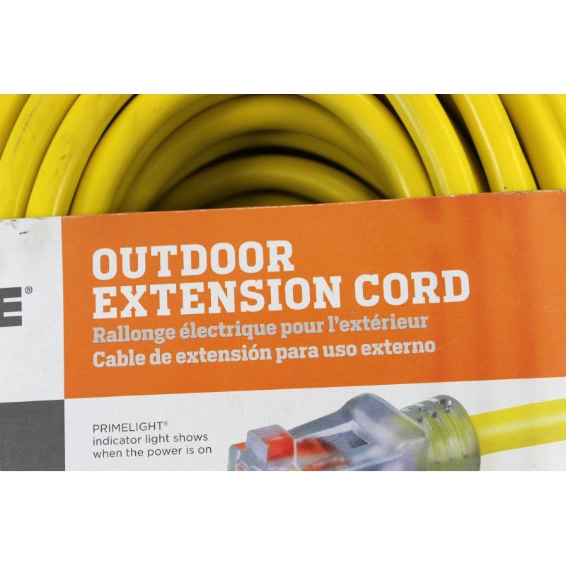 Prime Wire&Cable Sjtw 100Ft 15A 12/3-Gauge Outdoor Power Extension Cord