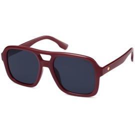 SOJOS Retro Aviator Sunglasses For Women Men Square Womens Square Sun Glasses SJ2355,Red Blue