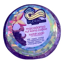 Bubble Shack Hawaii Coconut Loofah Lather Soap (1 Bar, Macadamia Nut Coffee)