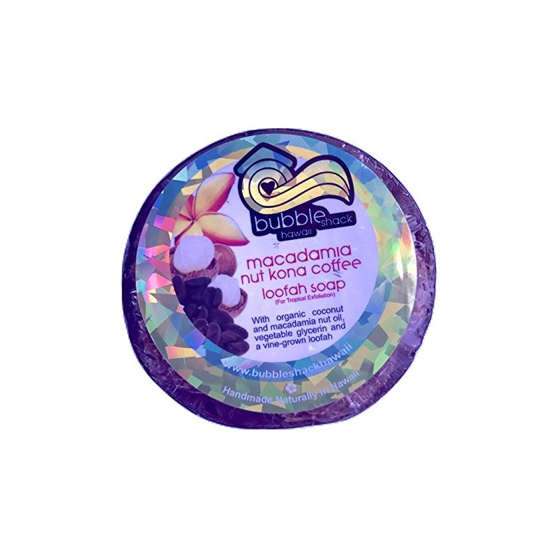 Bubble Shack Hawaii Coconut Loofah Lather Soap (1 Bar, Macadamia
