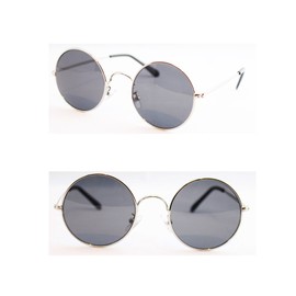 Eight Tokyo 113 Sunglasses, Date Glasses, UV Protection, Metal, Round, Sabae Manufacturer Planning, silver/smoke