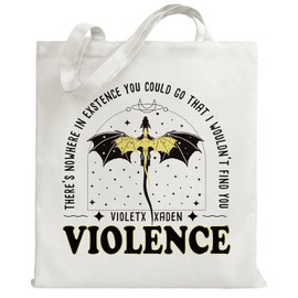 TiTkaiVi Fourth Wing Dragon Book Canvas Tote Bag Gifts for Book Lovers, Reading Accessories, Librarian, Bookish, Readers