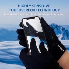 YKYWBIKE Winter Cycling Gloves-Touch Screen Biker Gloves,Waterproof Bike Gloves,Windproof Biking Gloves,Thermal Gloves for Biking Driving Running Hiking for Men Women