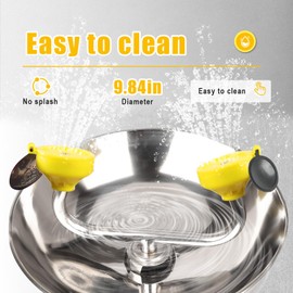 Stainless Steel Eye Wash Station OSHA Approved, Eyewash Station, Wall Mounted First Aid Eye Wash with Dual Nozzles, Portable Eye Wash Station with Sign for Factory, Lab