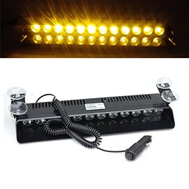 ranzek 12 LED Front Light Warning Light W V Dashboard interiaka-torakku Emergency sutorobohurassyuraito Yellow