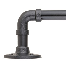 Decopolitan 5/8" Pipe Wrap Around Curtain Rod Set, 28 to 48 Inches, Vintage Bronze