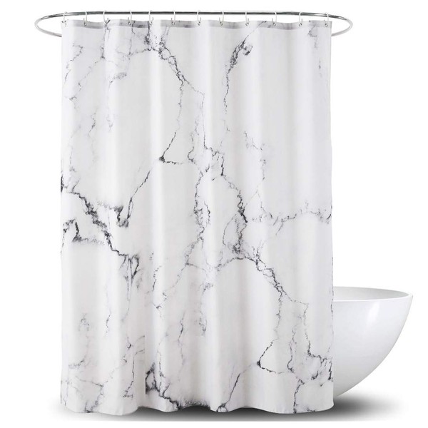 Alumuk Fabric Shower Curtain Waterproof Shower Curtain with Reinforced Hem