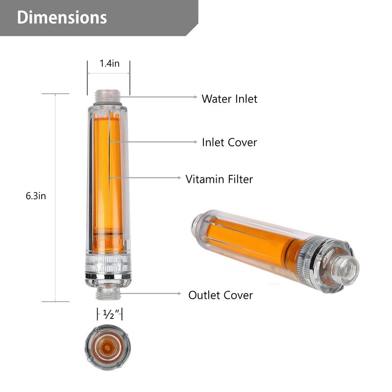 VitaPure VCF-50V Ultra Compact Vitamin C Inline Shower Filter aka