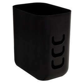 STORi Luup Bathroom Wastebasket, Secure Grocery Bags, Plastic Garbage Container for Vanity, Laundry Room, Kitchen, Office, 2.5 Gallon, Black, Made in USA