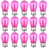 GUILEDUO 15 Pack S14 LED Pink String Light Bulbs, Shatterproof
