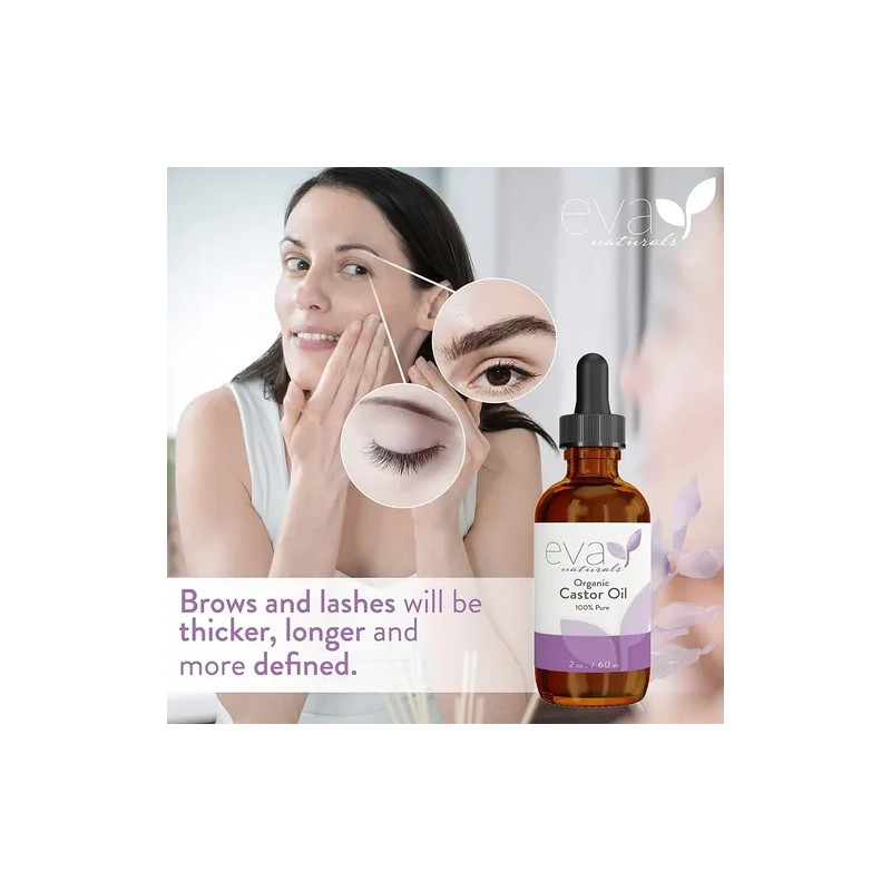 Aceite de Ricino Eva Naturals 100 Orgánico Puro 60ml Cuidado