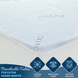 LDC Waterproof Cooling Mattress Protector - Lightweight & Breathable 40% Nylon and 60% Polyester - Twin XL Cooling Mattress with 16” Deep Pocket - 39" x 80"