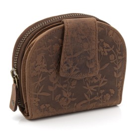 ekavale Modern Leather Women's Purse with RFID Protection and Latch Closure, Purse for Women Compact Medium Size, Dark brown, S, Classic