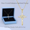 Eesphy Cross Heart Necklace, 18K Gold Plated Crystal Pendant for