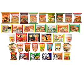 Unbranded Mama Noodles and Wai Wai Thai Ramen Variety Pack Mystery Assortment Box of 15