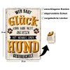 schilderkreis24 Tin Sign Funny Dogs Saying "Glück kann man nicht