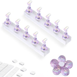Etercycle Nail Stand Acrylic Nail Art Display Stand Practice Nail Holder for Painting Nails Magnetic Practice Stands with Reusable Putty(Purple)