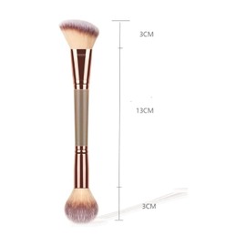ZXUY Double-Ended Makeup Brush,Face Makeup Brush Foundation Blush Brushes Kabuki Magic High-Density Brush Multifunctional Base Makeup Brush Tool (Rose Gold)