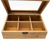 WOODEN BAMBOO RETRO BOX TEA BAG CHEST CADDY TRANSPARENT LID
