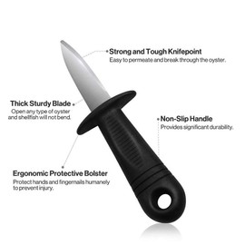 Dhieong 8 Pack Oyster Knife Oyster Shucking Knives - Food Grade Stainless Shucker Oyster Shuckers with Non Slip Handle for Clam Crab Shellfish Seafood Opener