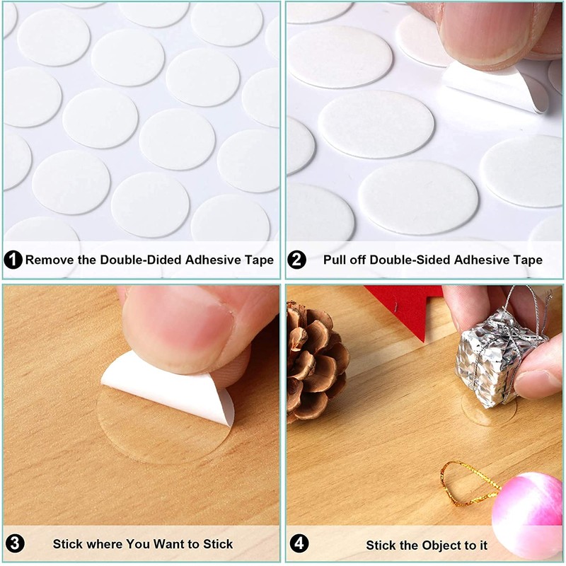 JCZD 280 Pcs Double Sided Sticky Dot Stickers Removable Round