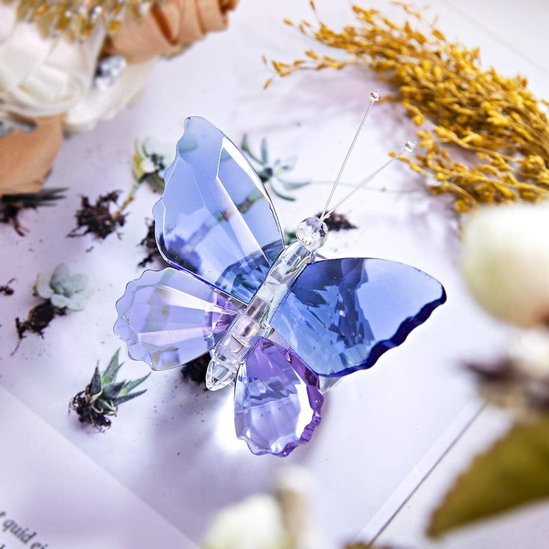 ACEmedia Crystal Cut Butterfly Animal Ornament Decoration for Office Table
