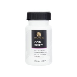 Solitaire CORK RENEW 75 ml Shoe Care for Sole Edges and Heels Made of Cork and Cork Latex Mix for Care and Prevention of Drying and Brittleness with Practical Brush Applicator